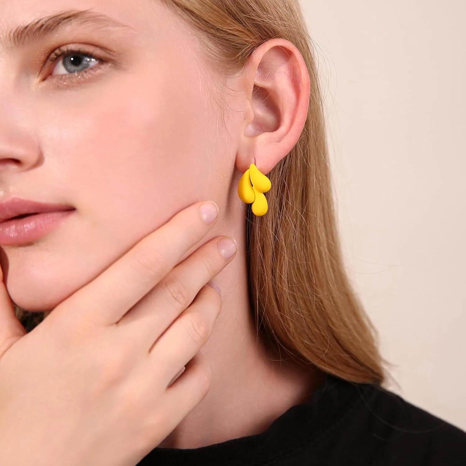 Acrylic Waterdrop Earrings for Women, Colorful Cute Teardrop Stud Earrings Lightweight Trendy Jewelry
