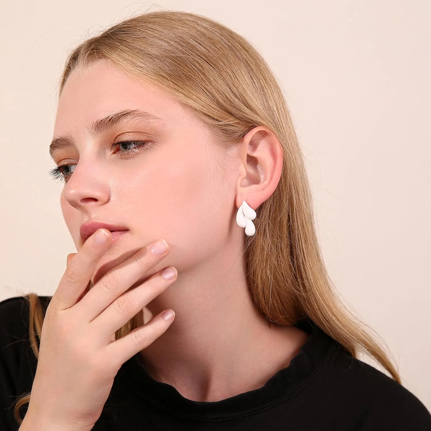 Acrylic Waterdrop Earrings for Women, Colorful Cute Teardrop Stud Earrings Lightweight Trendy Jewelry