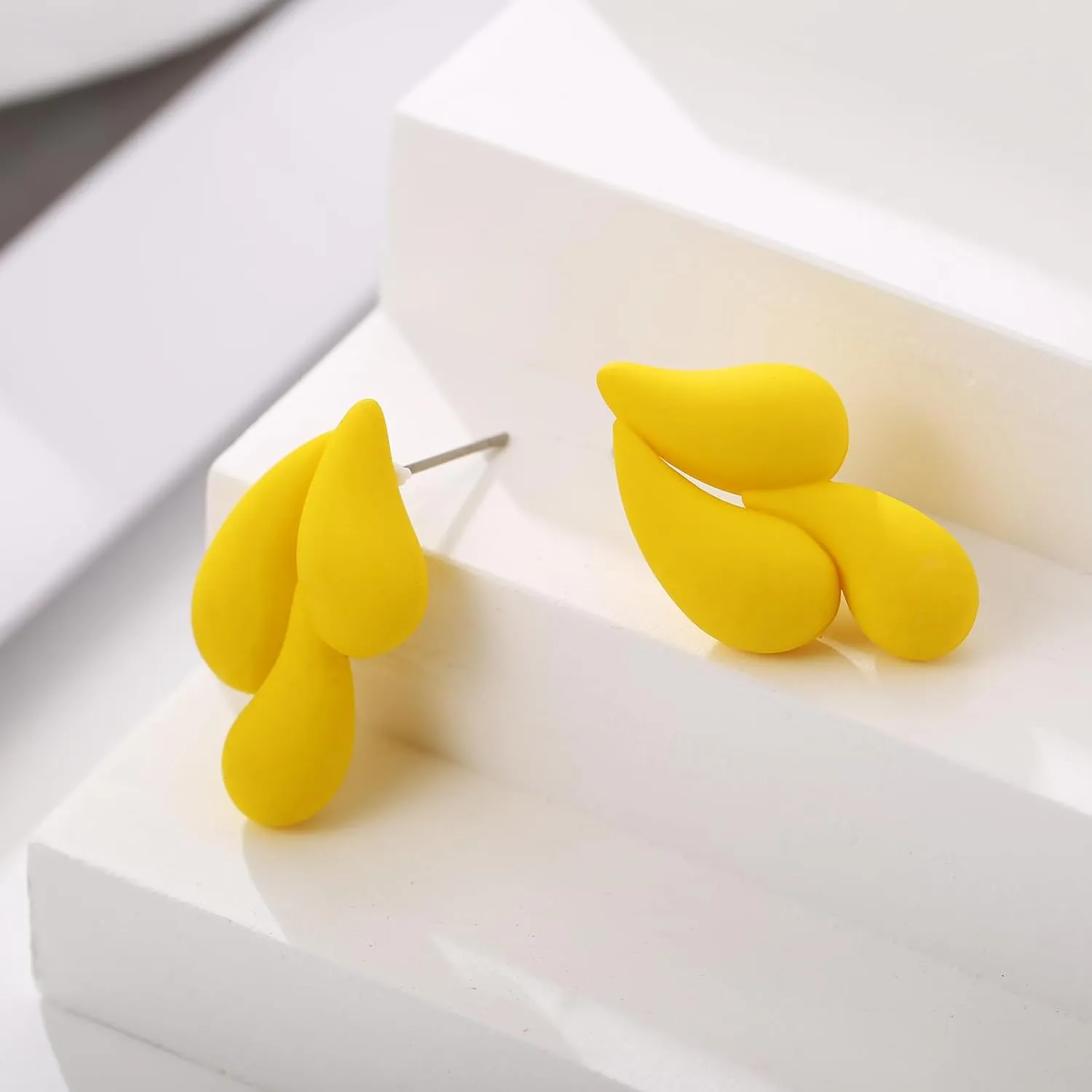 Acrylic Waterdrop Earrings for Women, Colorful Cute Teardrop Stud Earrings Lightweight Trendy Jewelry