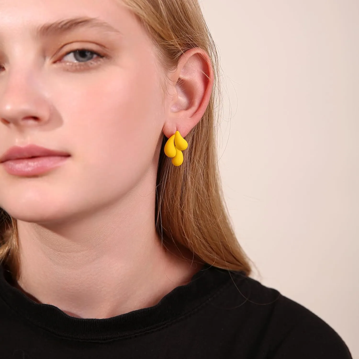 Acrylic Waterdrop Earrings for Women, Colorful Cute Teardrop Stud Earrings Lightweight Trendy Jewelry