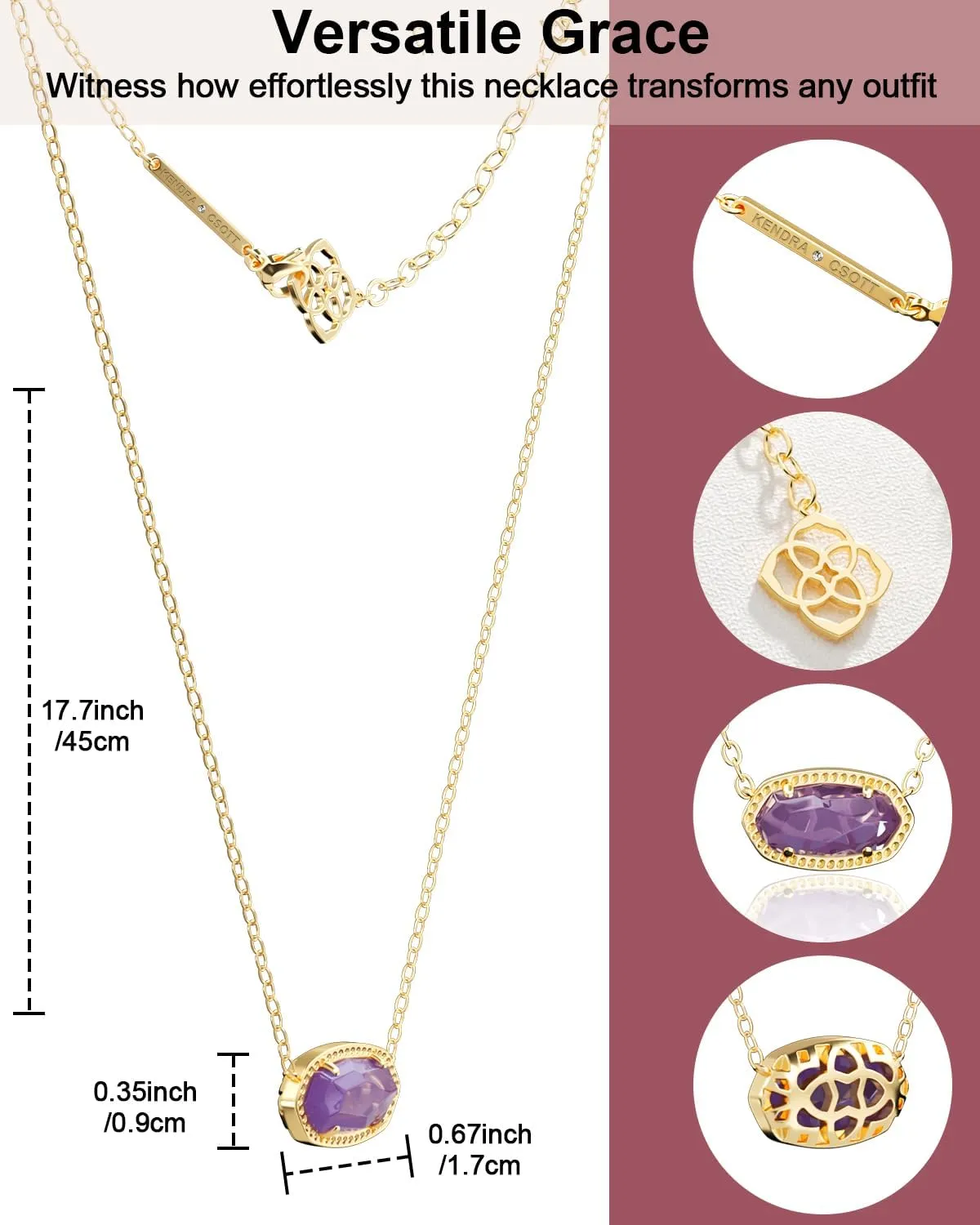 AICase 18K Gold Plated Pendant Necklace for Women,Fashion Jewelry,Anniversary Birthday Gifts for Women/MoM/Sister/Friends/Her/Wife/Grandma/Coworker Mother's Day gifts for MoM