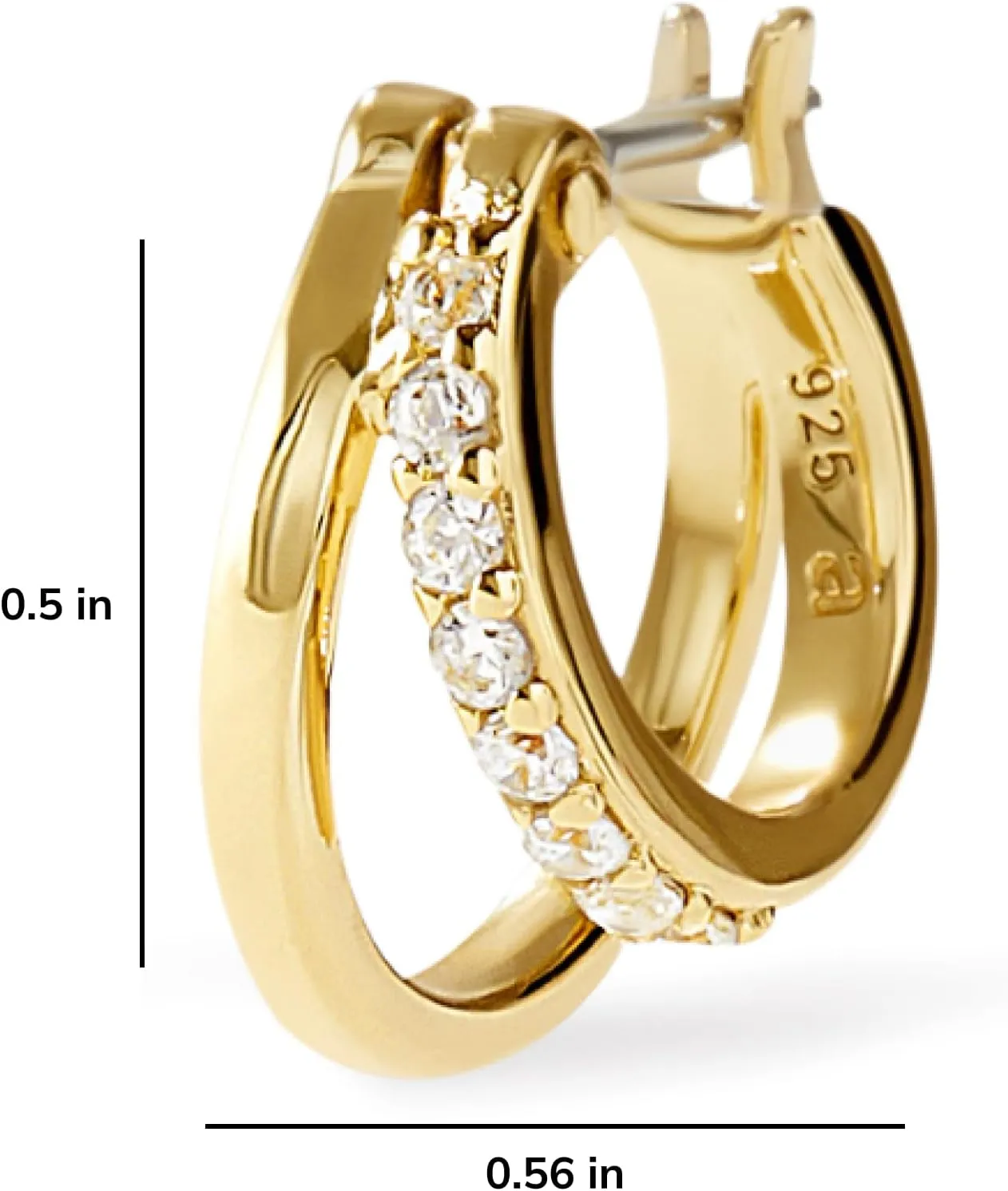 Ana Luisa Toda Double Hoop Earrings for Women - Chic Small & Mini 14K Gold Plated & Silver Rhodium Plated Trendy Earrings - Hypoallergenic Water-Resistant Tarnish-Free Huggie Hoops-Dainty Double Hoops