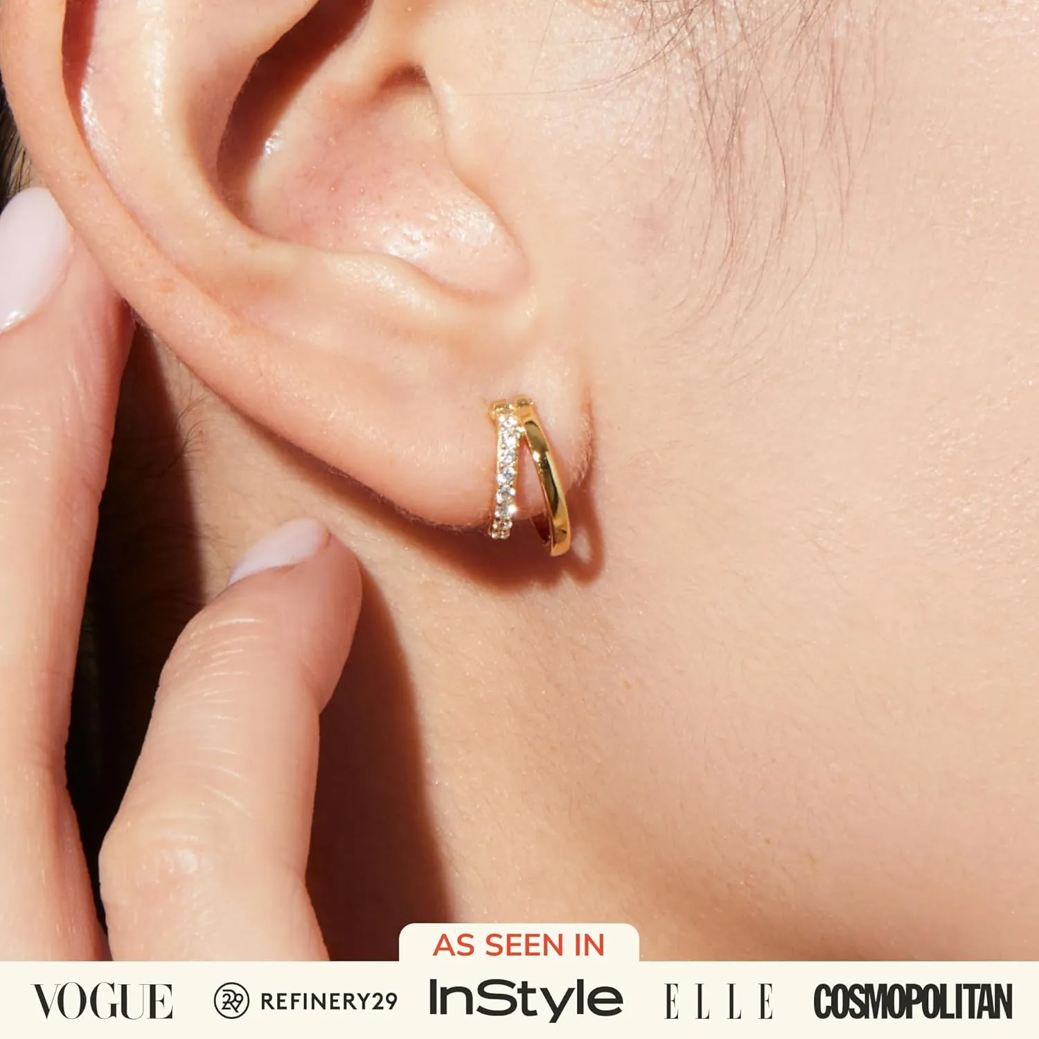Ana Luisa Toda Double Hoop Earrings for Women - Chic Small & Mini 14K Gold Plated & Silver Rhodium Plated Trendy Earrings - Hypoallergenic Water-Resistant Tarnish-Free Huggie Hoops-Dainty Double Hoops