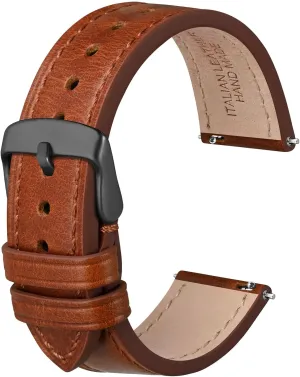 Anbeer Quick Release Leather Watch Bands Genuine Watch Straps for Men Women,18mm 20mm 22mm Italian Leather Watch Strap, Stainless Steel Buckle
