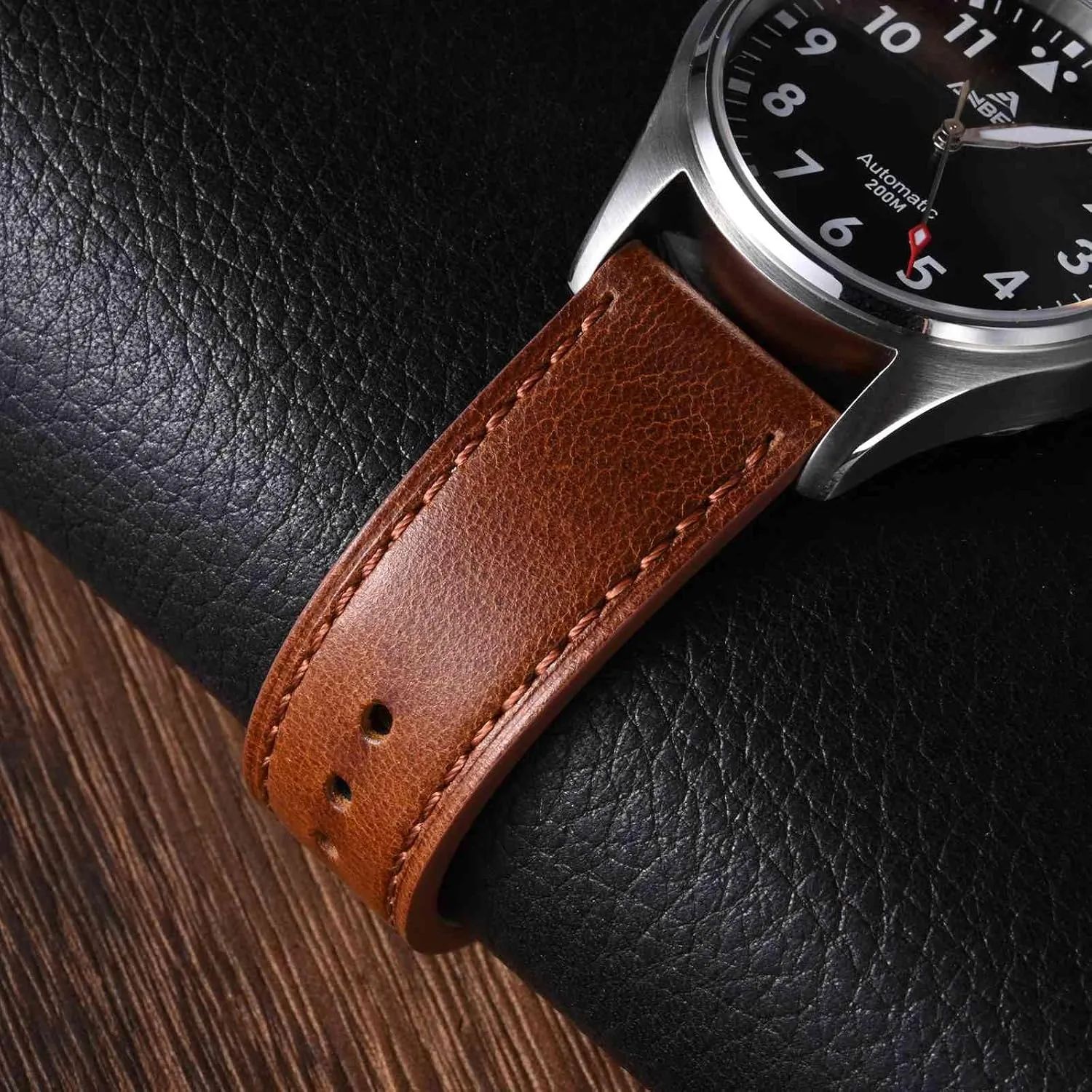 Anbeer Quick Release Leather Watch Bands Genuine Watch Straps for Men Women,18mm 20mm 22mm Italian Leather Watch Strap, Stainless Steel Buckle