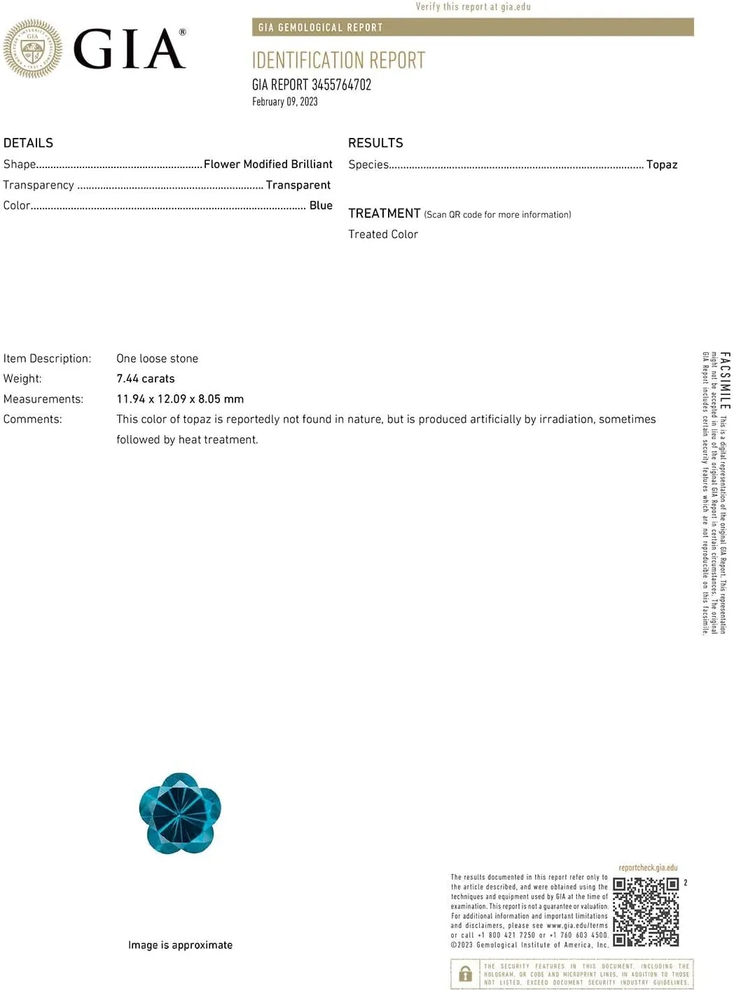 Angara Natural Classic GIA Certified Five-Petal 7.44 ct London Blue Topaz Flower Ring in 14K Solid Gold/Platinum for Women | November Birthstone Jewelry for Women