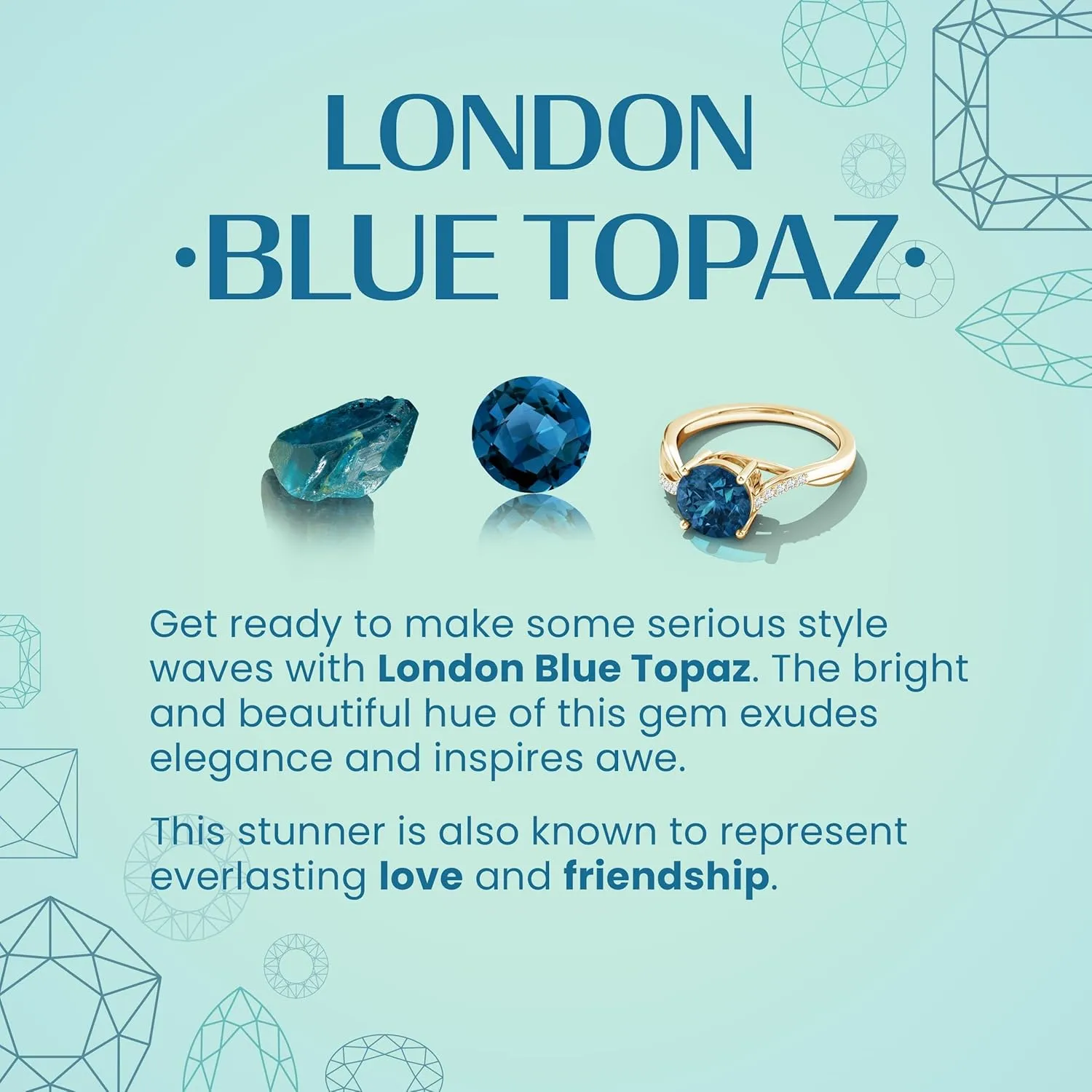 Angara Natural GIA Certified Cushion 16.12 ct London Blue Topaz Cocktail Ring with Diamonds in 14K Solid Gold/Platinum for Women | November Birthstone Jewelry for Women