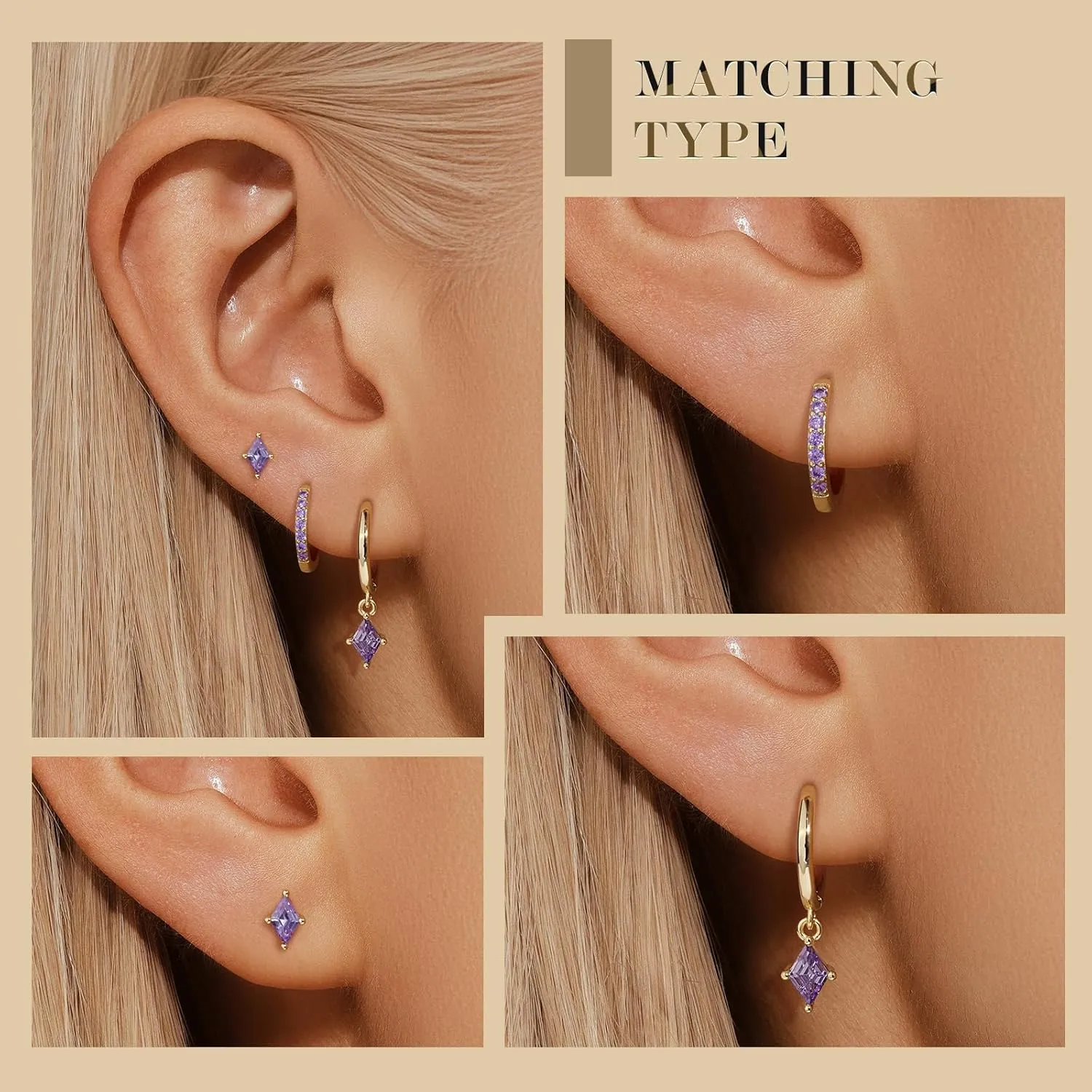 Angelady Gold Hoop Earrings Set for Women, Dainty 14K Gold Plated Huggies Earring, Sterling Silver Hypoallergenic Cartilage Earrings, Trendy Earring Stacks for Multiple Piercing Jewelry Gift(3 Pairs)