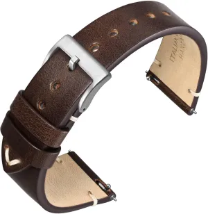 ANNEFIT Quick Release Watch Bands, Italian Vintage Leather Replacement Strap for Men and Women, Band Width 18mm 20mm 22mm