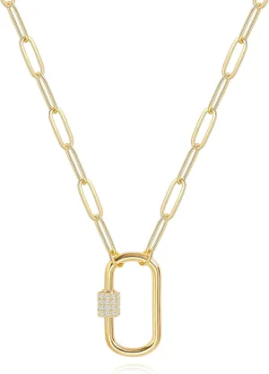 Aobei Pearl 18K Gold Moon Star Lion Evil Eye Love Heart Cross Pendant Necklace Medallion Paperclip Chian Choker Layering Jewery for Women