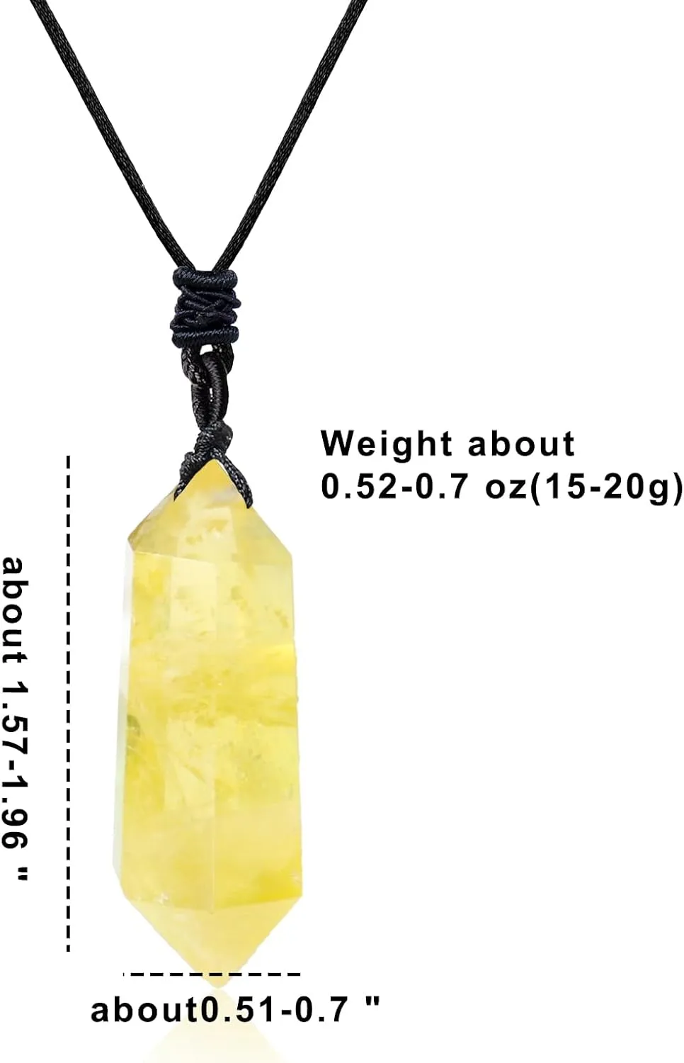 Apengshi Natural Healing Crystal Double Pointed Pendants Natural Crystal Quartz Necklace 6 Faceted Chakra Crystal Wand Energy Stone Necklace Pendant Meditation Balance Reiki Gifts