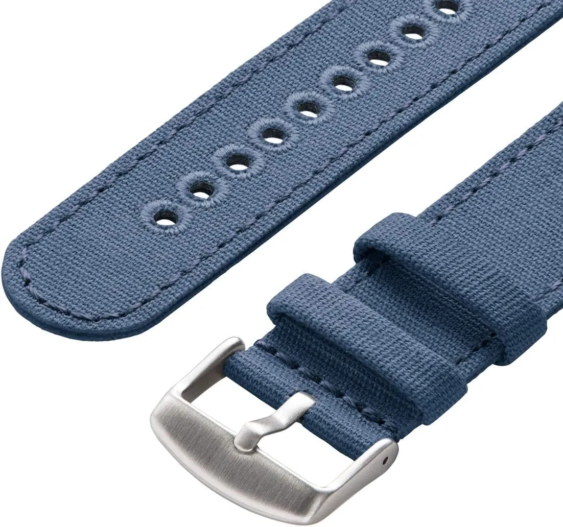 Archer Watch Straps - Canvas Quick Release Watch Bands (Classic Denim Blue, 18mm)