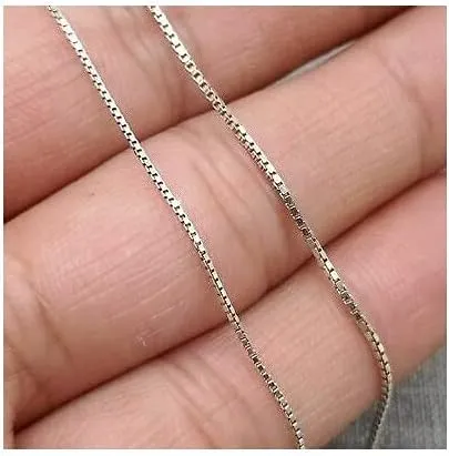 ARGENTO REALE Authentic 925 Sterling Silver Box Chain Necklace, Silver Box Link Necklace, Sterling Silver Chain 16-30 Inch, Made In Italy, Women Men