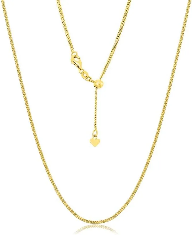 ARGENTO REALE Sterling Silver Adjustable Cuban Link Necklace |Bolo Necklace|Slider Necklace|Sterling Silver Chain For Pendants | Silver Jewelry For Women