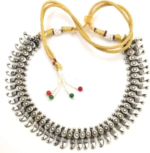 athizay Collar Necklaces Indian Hasli Ethnic silver Jewelry oxidised for women traditional Jewellery antique texture Metal Necklace