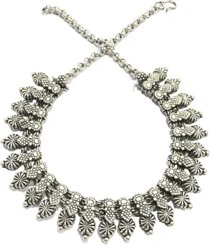 athizay oxidized Indian Jewelry for women Antique silver texture fashion Necklaces traditional style metal beads heavy embellishment