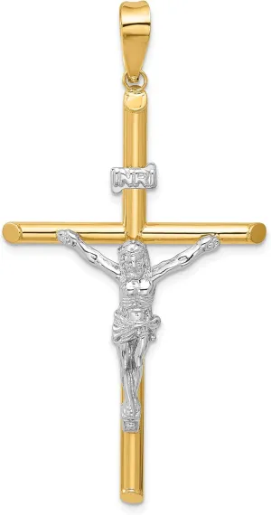 Avariah Gold 14k Two-Tone Polished Jesus Crucifix Pendant - 62.5mm