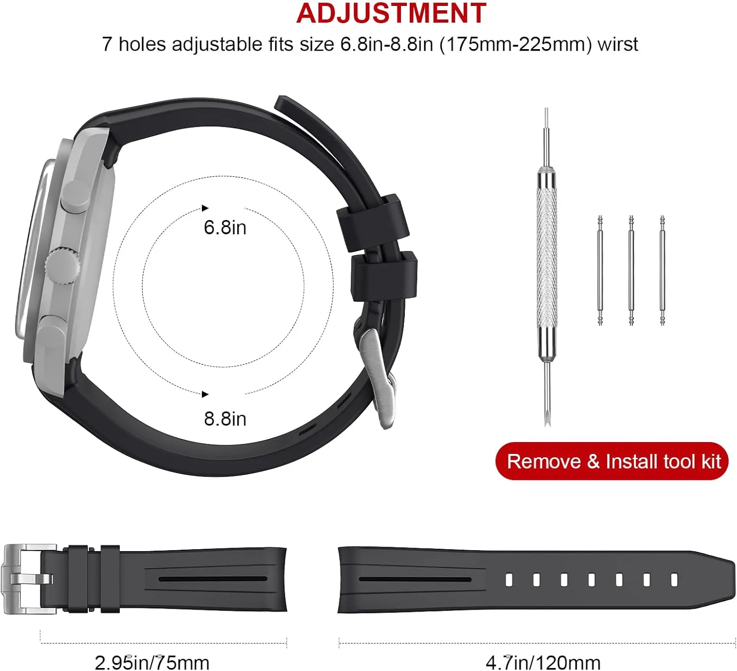 Bands for Moonswatch Watch,Curved No Gap Rubber Strap Compatible with Omega X Swatch Moonswatch Speedmaster/Rolex/SEIKO 20mm Watch,Swatch Omega Moonswatch Speedmaster Watch Replacement Band Men Women