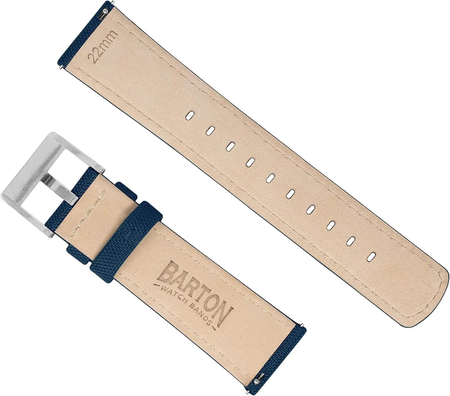 BARTON Sailcloth Quick Release Premium Nylon Weave Choice of Color and Width 18mm, 19mm, 20mm, 21mm, 22mm, 23mm, 24mm