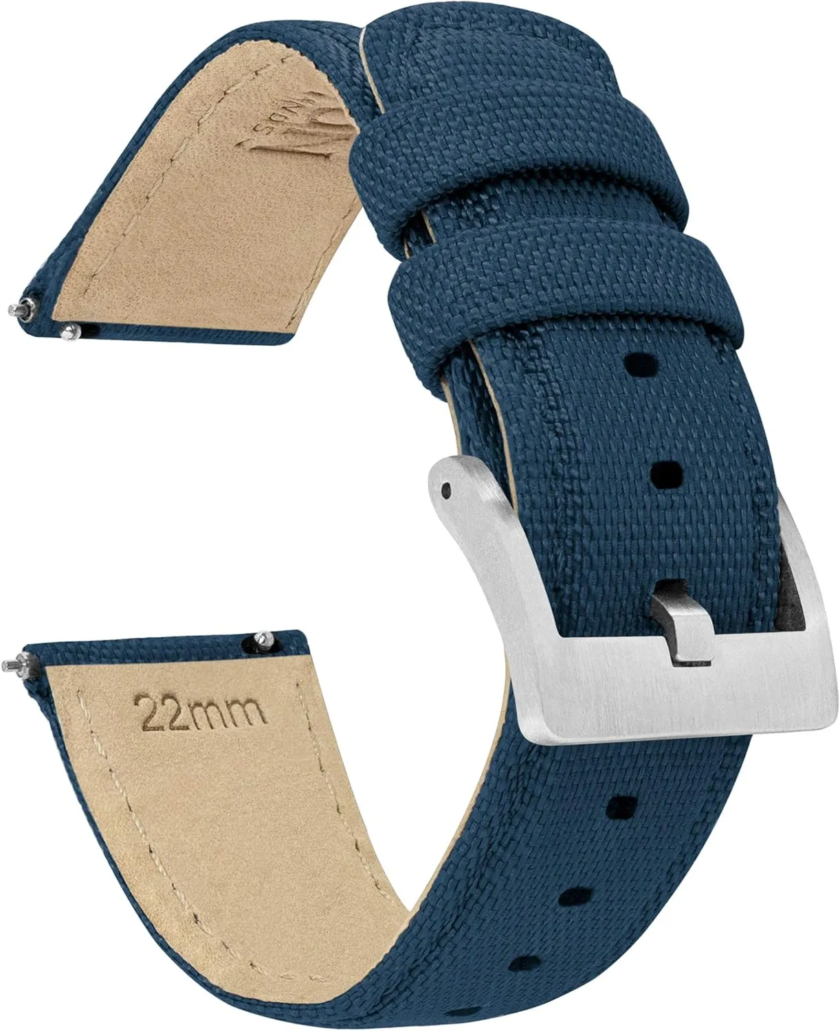 BARTON Sailcloth Quick Release Premium Nylon Weave Choice of Color and Width 18mm, 19mm, 20mm, 21mm, 22mm, 23mm, 24mm