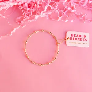 BB June Silver w/Gold Beaded Bracelet
