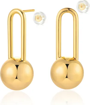 Bemoly Gold Earrings for Women Open C Shape 14K Gold Plated S925 Sterling Silver Post Chunky Gold Hoop Earrings Small Handmade Hypoallergenic Jewelry