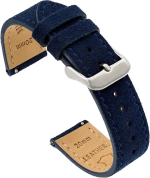 Benchmark Suede Watch Strap - Rustic Suede Leather Watch Band with Quick Release Spring Bars - Choice of Color & Width - 18mm, 20mm or 22mm