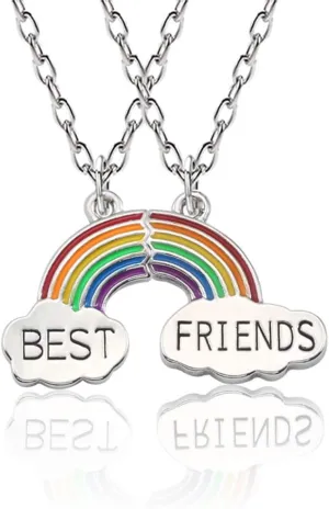 Best Buds BFF Best Friends Matching Heart Pendant Necklaces Teen Forever Friendship Birthday Gift