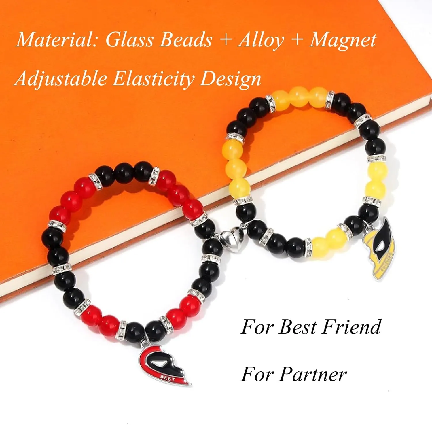 Best Friends Necklace For 2 Bff Matching Heart Puzzle Pendant Silver Stainless Steel Chain Superhero Friendship Necklace Bracelet Key Chain Set Jewelry