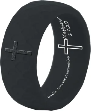 Bible Verse Silicone Ring - Customizable Laser-Etched Cross Fish Scale Pattern Design, 7 Colors (Single or 7-Pack) - Faith-Based Jewelry for Men & Women,US Size 7-14