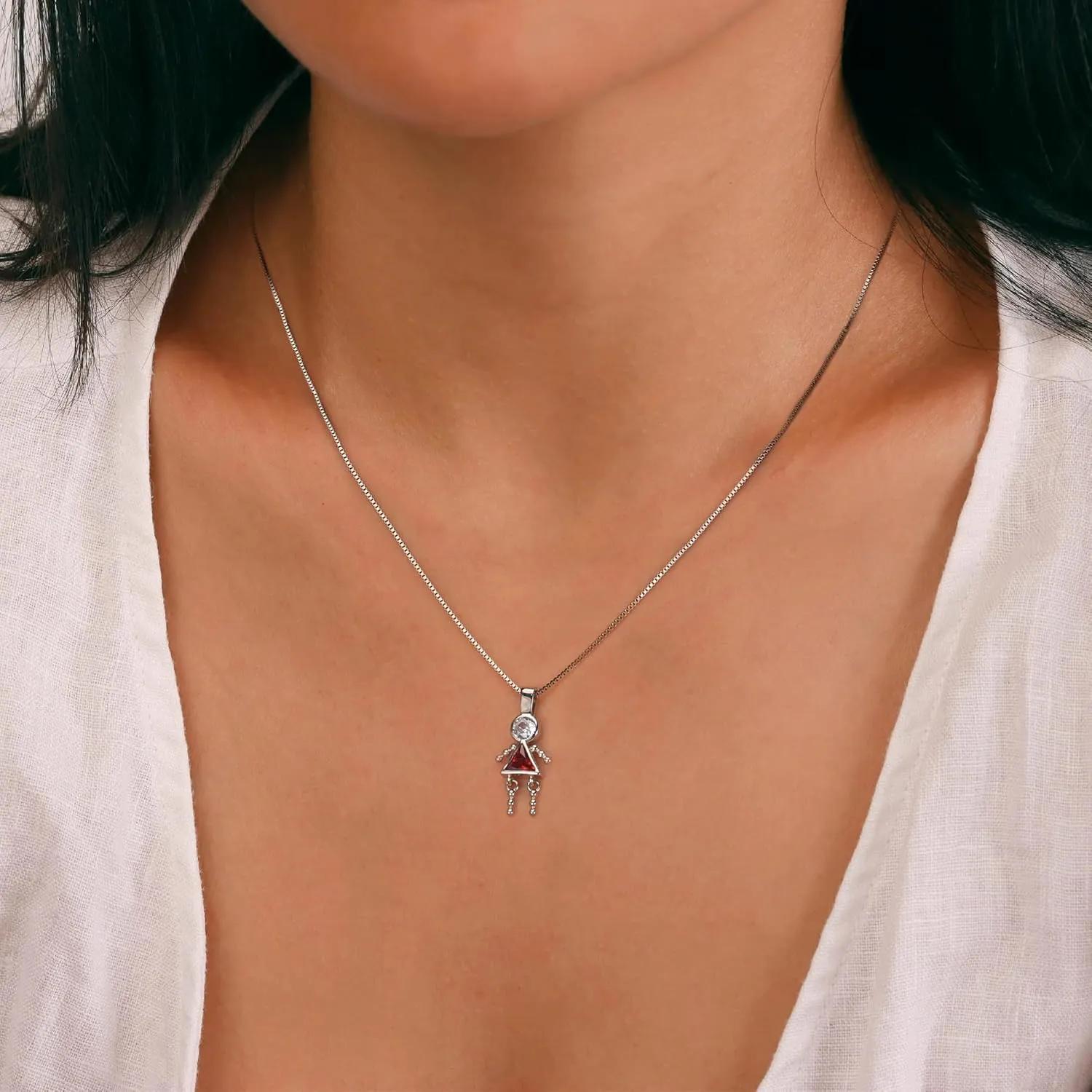 Birthstone Baby Boy Charms for Mom by Ginger Lyne Birthday Kids Girl Pendants for Grandma Family Tree Necklace for Women Cubic Zirconia Sterling Silver