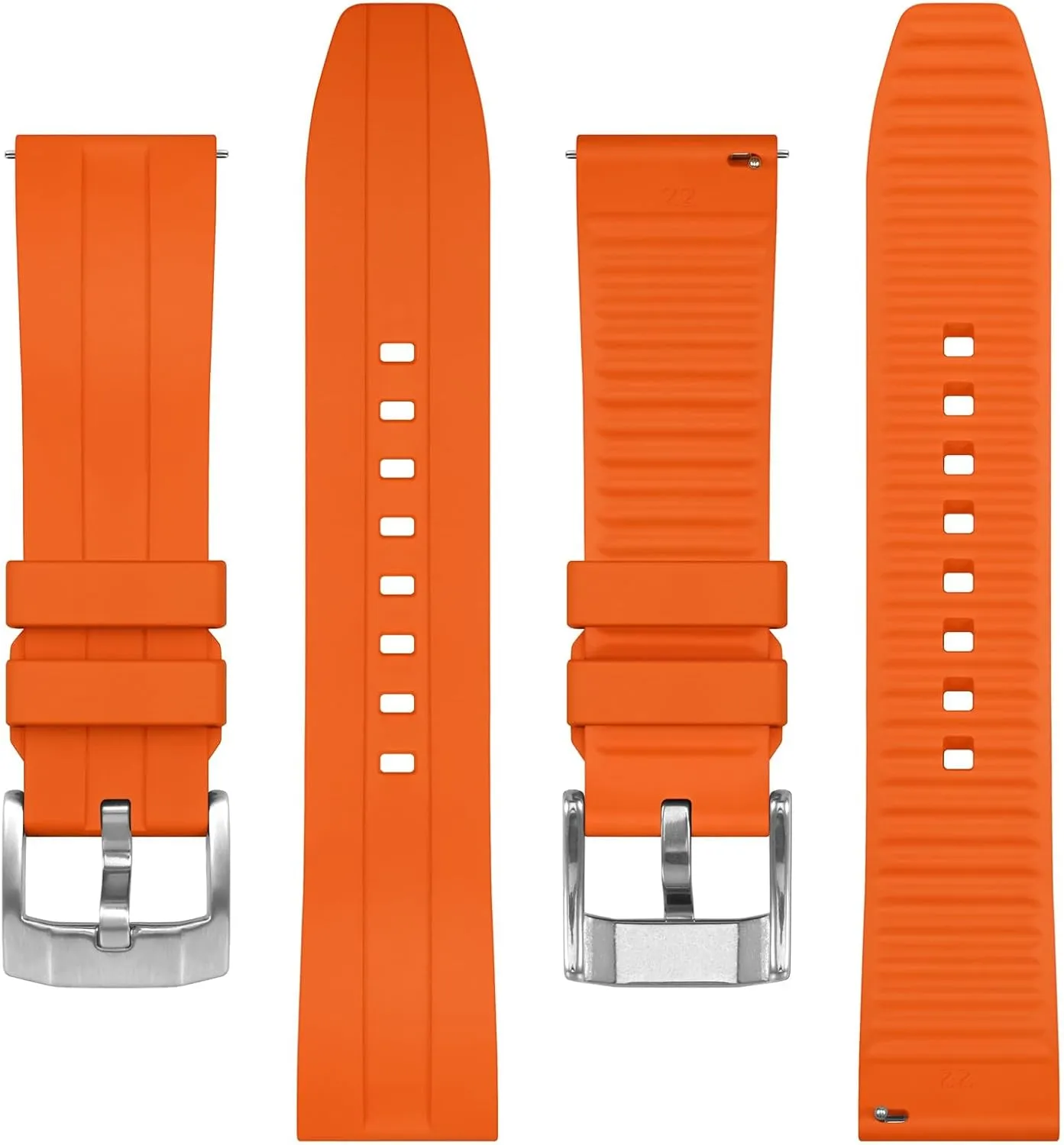 BISONSTRAP Classic Watch Bands 20mm 22mm 24mm, Fluororubber (FKM) Rubber, Watch Replacement Straps for Men and Women, Heavy Duty Clasp