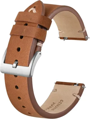 BISONSTRAP Distressed Leather Watch Strap, Watch Replacement Bands for Men, Quick Release Spring Bars, Band Width 18mm 20mm 22mm
