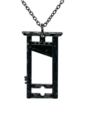 Black Guillotine Pendant Necklace, Executioner Necklace with Black Coated Stainless Steel Chain (Black Coated)