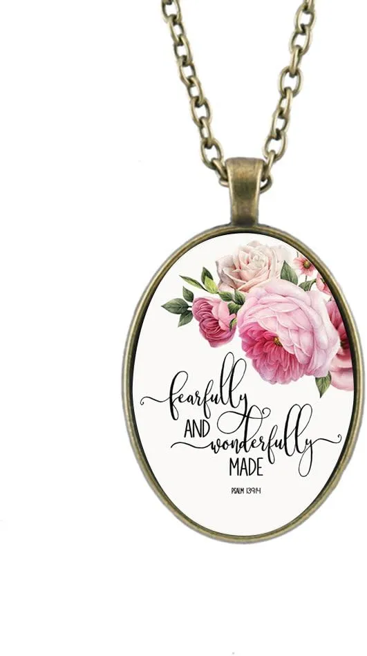 Bling Bling Inspirational Necklace for Women Mom Christian Gift Faith Necklace Religious Scripture Jewelry 5pcs