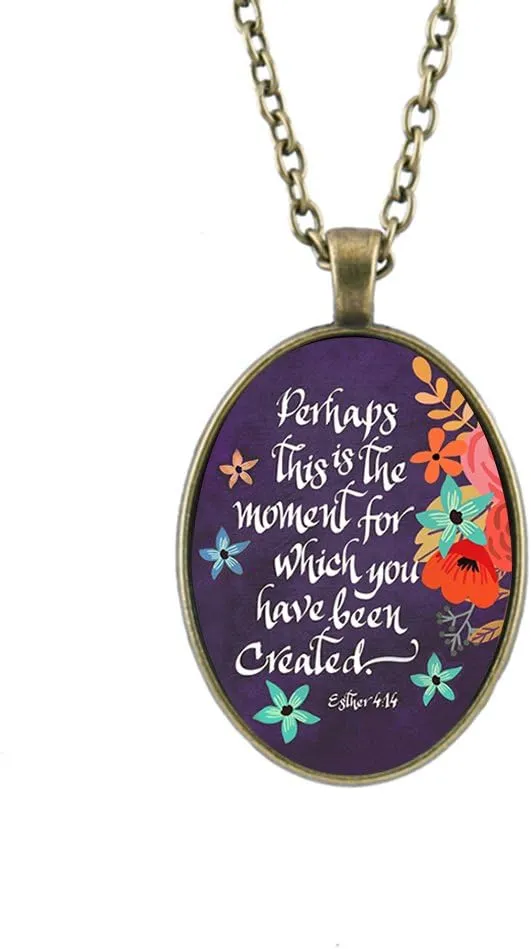 Bling Bling Inspirational Necklace for Women Mom Christian Gift Faith Necklace Religious Scripture Jewelry 5pcs
