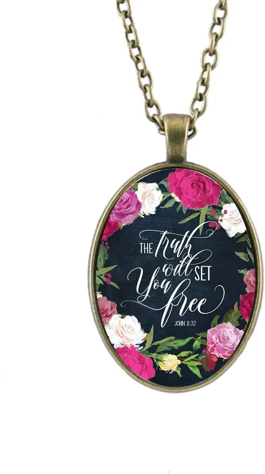 Bling Bling Inspirational Necklace for Women Mom Christian Gift Faith Necklace Religious Scripture Jewelry 5pcs