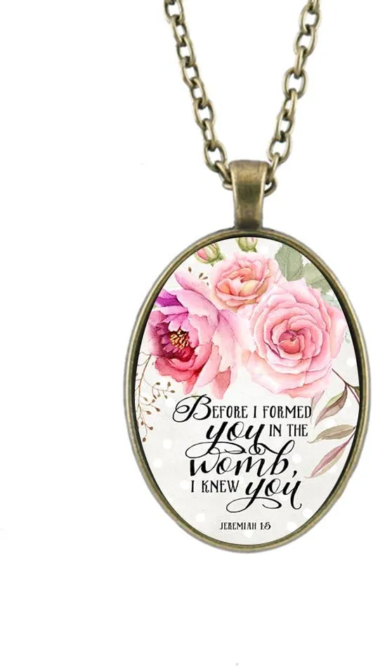 Bling Bling Inspirational Necklace for Women Mom Christian Gift Faith Necklace Religious Scripture Jewelry 5pcs