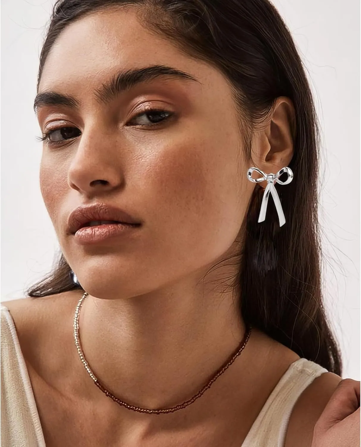 BLISI Gold Bow Earrings Silver 925 Sterling Silver Post Bow Stud Earrings Gold Dangle Bow Earrings Gold and Silver Bow Earrings for Women Hypoallergenic