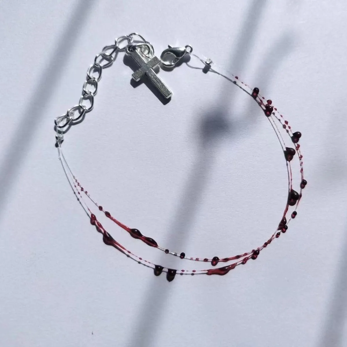 Blood Necklace Goth Chokers Alt Necklace Jewelry Emo Necklace Vampire Necklace and Bracelet for Women Halloween Party Costume