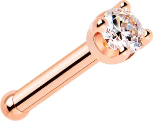 Body Candy 14k Solid Gold Nose Ring Stud - 2mm Moissanite Bone 18/20 Gauge Piercing Jewelry for Women, Men