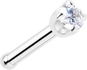 Body Candy 14k Solid Gold Nose Ring Stud - 2mm Moissanite Bone 18/20 Gauge Piercing Jewelry for Women, Men