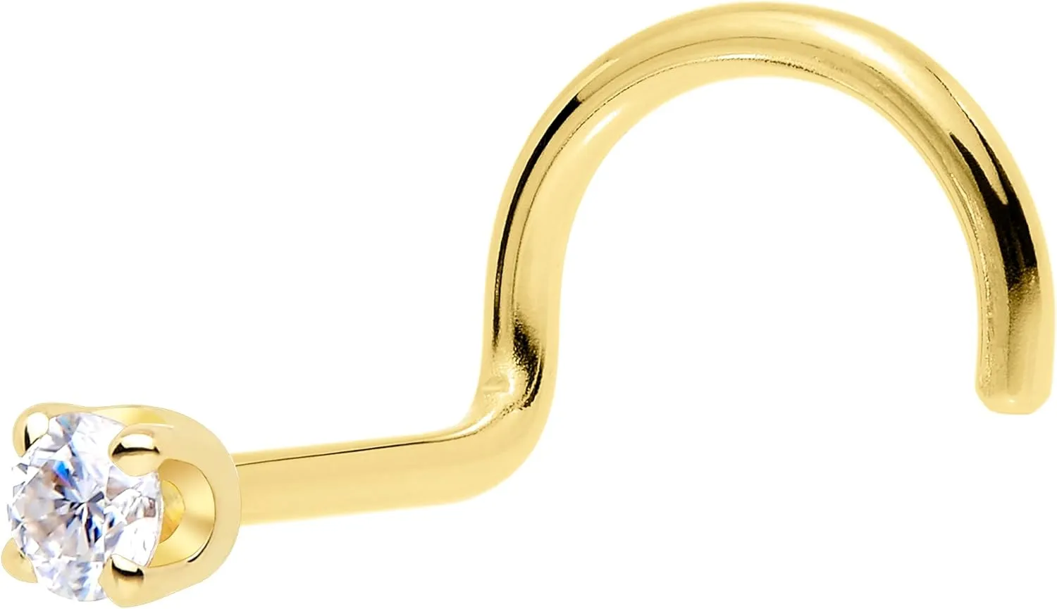 Body Candy 14k Solid Gold Nose Ring Studs - 2mm Lab Grown Diamond Created by MasterJeweler - Left Side Nose Ring 18 Gauge 20 Gauge Real Gold Nose Ring Piercing Jewelry for Women, Men