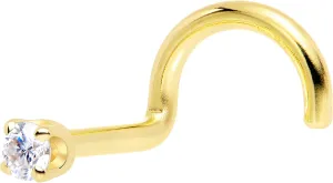Body Candy 14k Solid Gold Nose Ring Studs - 2mm Lab Grown Diamond Created by MasterJeweler - Left Side Nose Ring 18 Gauge 20 Gauge Real Gold Nose Ring Piercing Jewelry for Women, Men