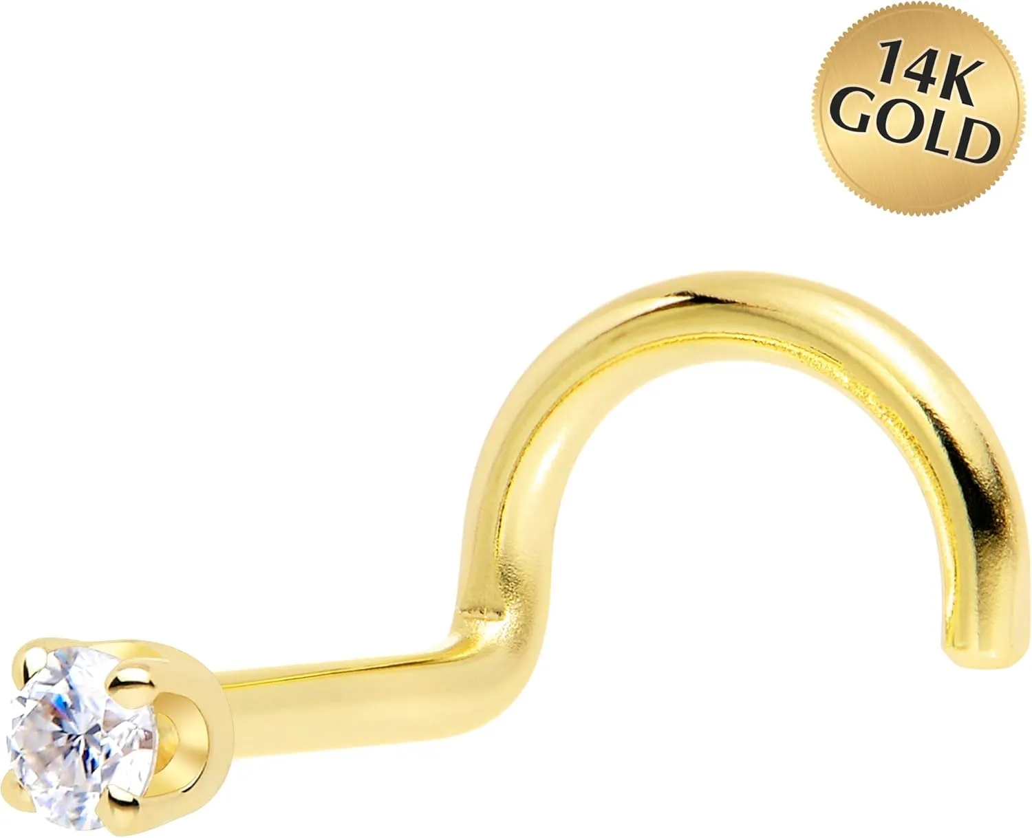 Body Candy 14k Solid Gold Nose Ring Studs - 2mm Lab Grown Diamond Created by MasterJeweler - Left Side Nose Ring 18 Gauge 20 Gauge Real Gold Nose Ring Piercing Jewelry for Women, Men