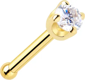 Body Candy 14k Solid Gold Nose Ring Studs - 2mm Lab Grown Diamond Created by MasterJeweler - Nose Bone Nose Ring 18 Gauge 20 Gauge Real Gold Nose Ring Piercing Jewelry for Women, Men