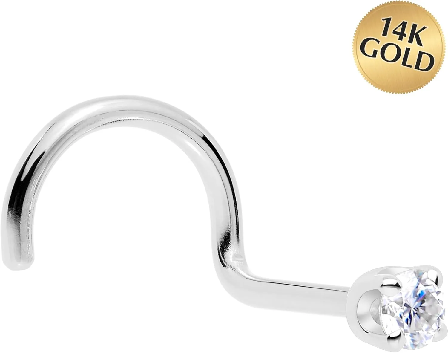 Body Candy 14k Solid Gold Nose Ring Studs - 2mm Lab Grown Diamond Created by MasterJeweler - Right Side Nose Ring 18 Gauge 20 Gauge Real Gold Nose Ring Piercing Jewelry for Women, Men