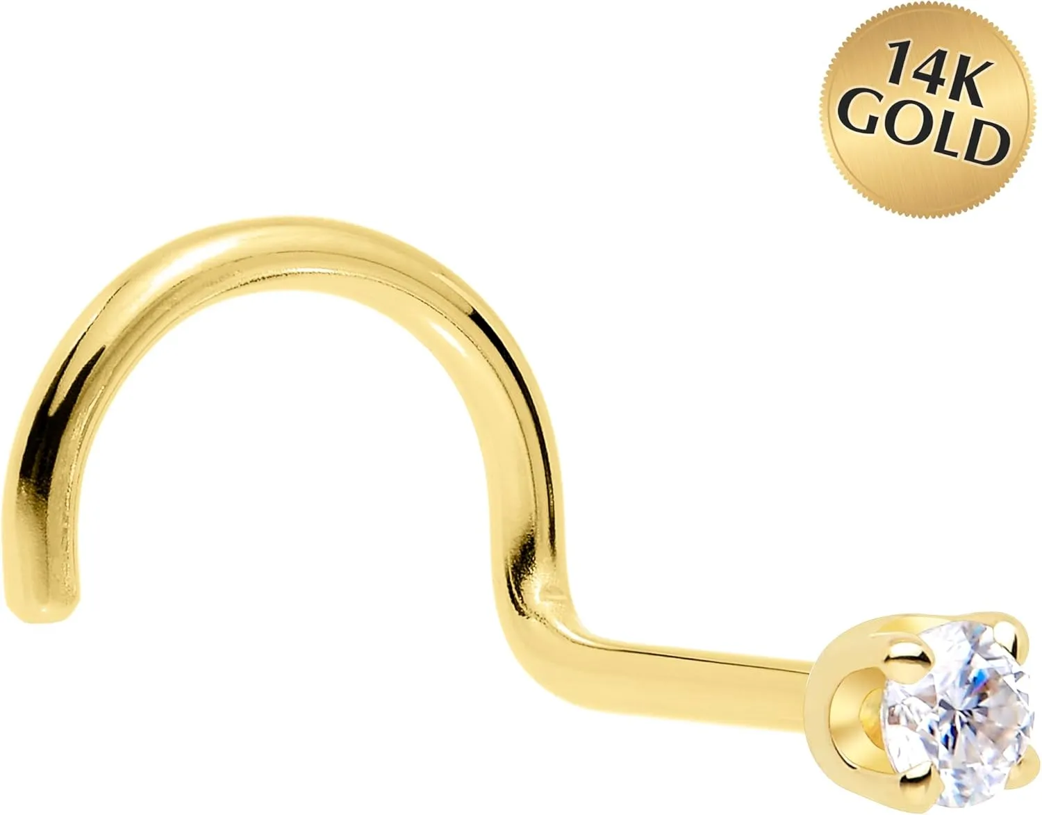 Body Candy 14k Solid Gold Nose Ring Studs - 2mm Lab Grown Diamond Created by MasterJeweler - Right Side Nose Ring 18 Gauge 20 Gauge Real Gold Nose Ring Piercing Jewelry for Women, Men