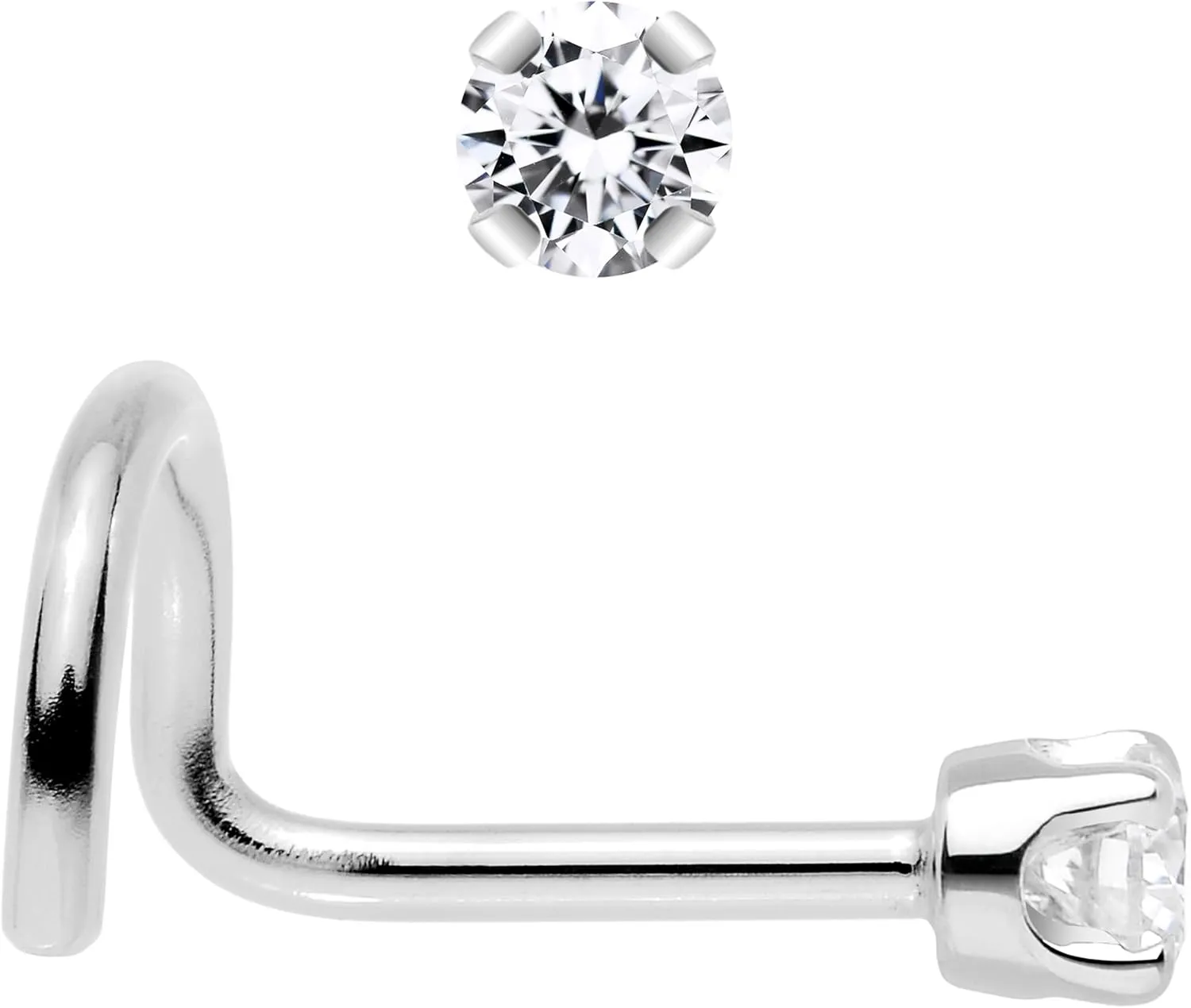 Body Candy 14k Solid Gold Nose Ring Studs - 2mm Lab Grown Diamond Created by MasterJeweler - Right Side Nose Ring 18 Gauge 20 Gauge Real Gold Nose Ring Piercing Jewelry for Women, Men