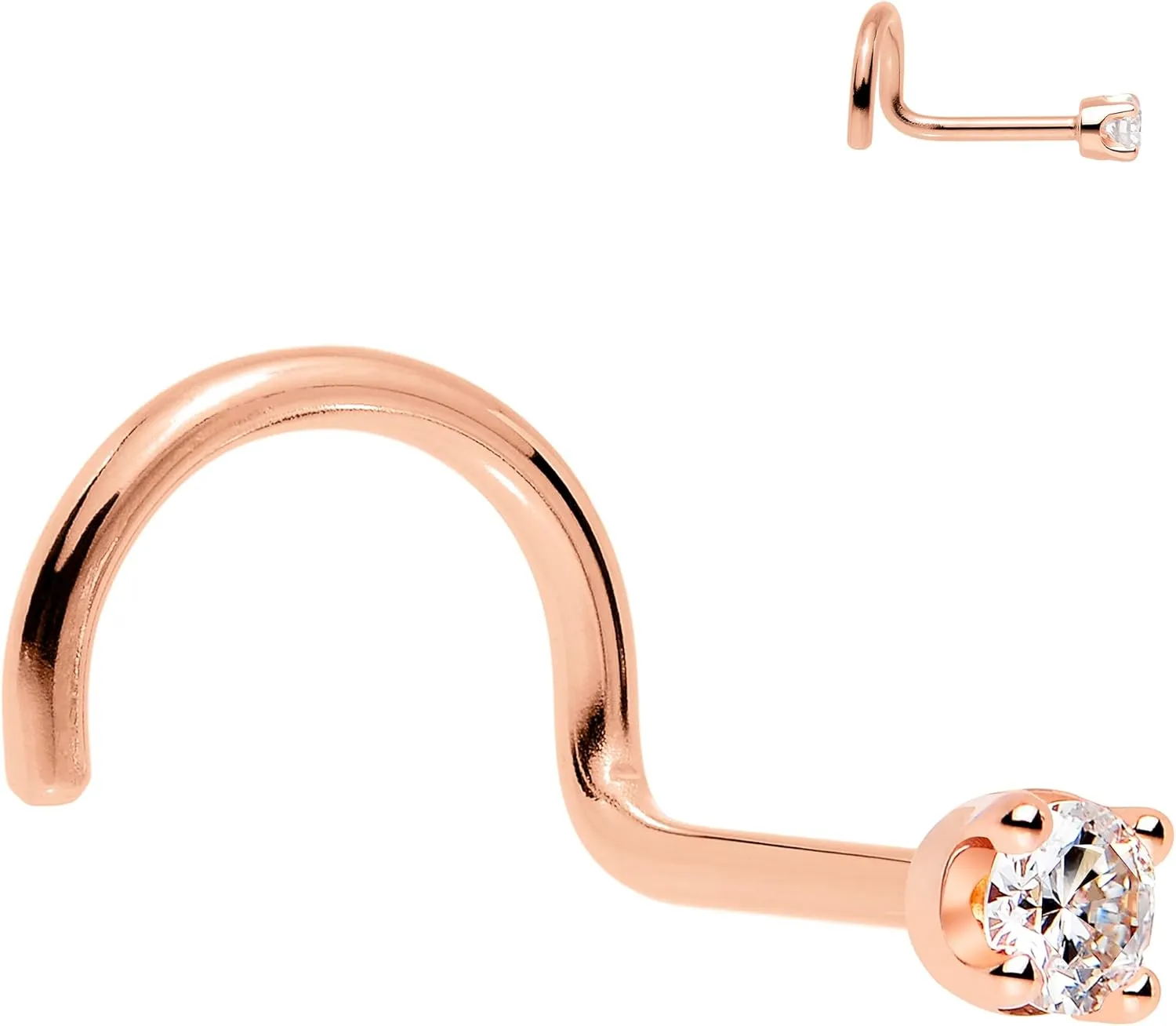 Body Candy 14k Solid Gold Nose Ring Studs - 2mm Lab Grown Diamond Created by MasterJeweler - Right Side Nose Ring 18 Gauge 20 Gauge Real Gold Nose Ring Piercing Jewelry for Women, Men